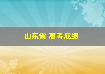 山东省 高考成绩